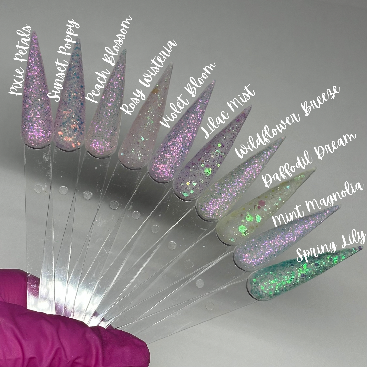 MINT MAGNOLIA- GLITTER ACRYLIC